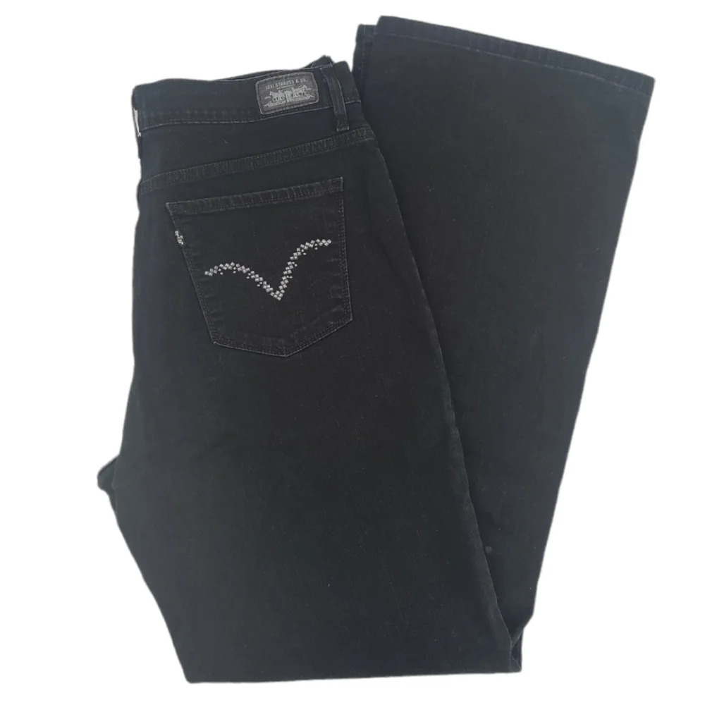 Levi's 512 Black Perfectly Slimming Boot Cut Jeans, multi pockets, women 16long - Picture 4 of 9